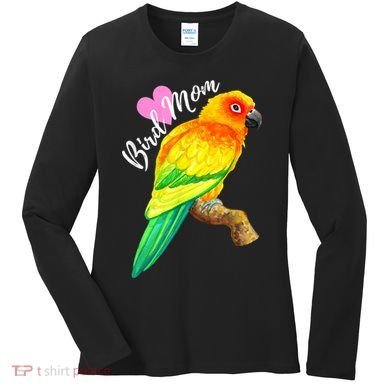 Parrot Bird Mom Sun Conure Watercolor Women's Long Sleeve Shirt