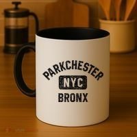 Parkchester Bronx Nyc Gym Style Distressed White Print Great Gift Coffee Mug thumb 4