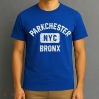 Parkchester Bronx Nyc Gym Style Distressed White Print Great Gift T-Shirt thumb 3