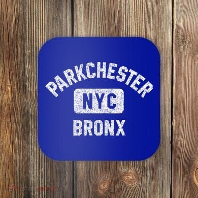 Parkchester Bronx Nyc Gym Style Distressed White Print Great Gift Coaster