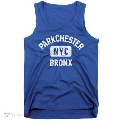 Parkchester Bronx Nyc Gym Style Distressed White Print Great Gift Tank Top