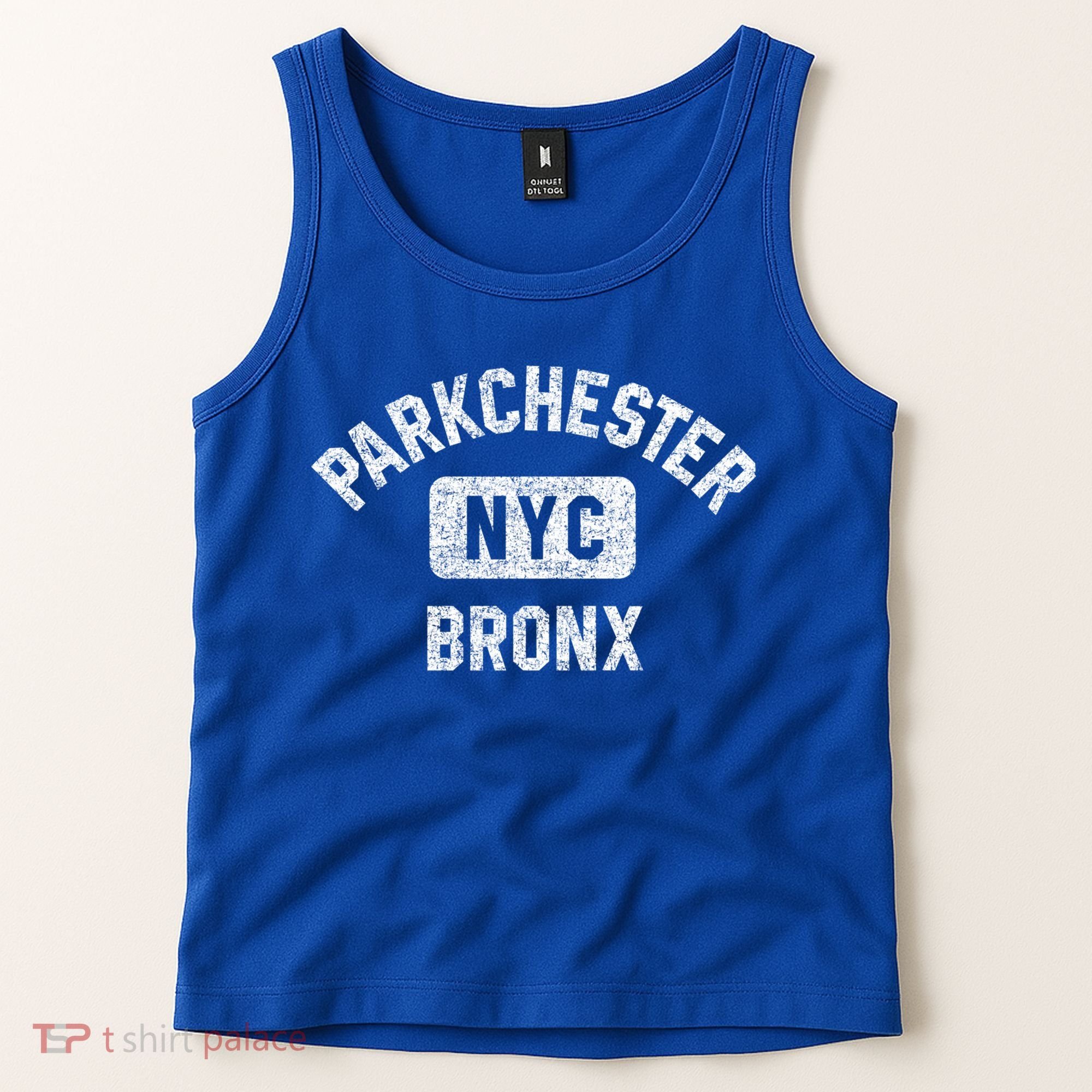 Parkchester Bronx Nyc Gym Style Distressed White Print Great Gift Tank Top