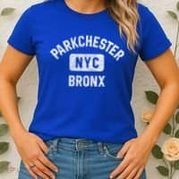 Parkchester Bronx Nyc Gym Style Distressed White Print Great Gift Women's T-Shirt thumb 2