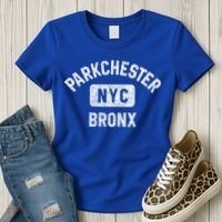 Parkchester Bronx Nyc Gym Style Distressed White Print Great Gift Women's T-Shirt thumb 3