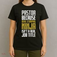 Pastor Devil Stomping Ninja IsnT A Real Job Title T-Shirt thumb 4