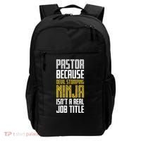Pastor Devil Stomping Ninja IsnT A Real Job Title Backpack thumb 0