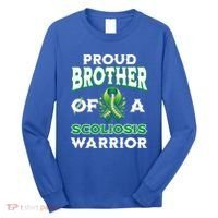 Proud Brother Of A Scoliosis Warrior Awareness Cute Gift Long Sleeve Shirt thumb 0