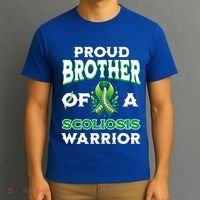 Proud Brother Of A Scoliosis Warrior Awareness Cute Gift T-Shirt thumb 3