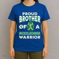 Proud Brother Of A Scoliosis Warrior Awareness Cute Gift T-Shirt thumb 4