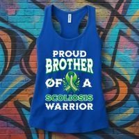 Proud Brother Of A Scoliosis Warrior Awareness Cute Gift Women's Tank Top thumb 3