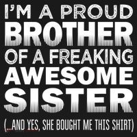 Proud Brother Of Awesome Sister Funny Brother Gift Funny Gift Women's Hoodie thumb 2
