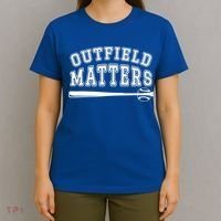 Playing Baseball Outfield Matters Baseball Outfields Funny T-Shirt thumb 4