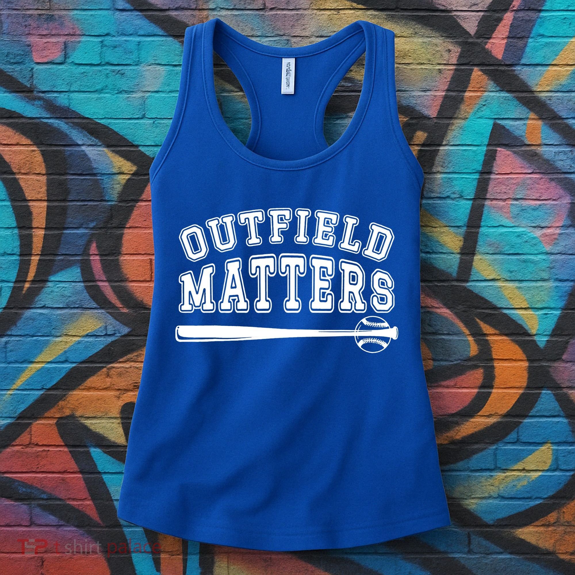 Playing Baseball Outfield Matters Baseball Outfields Funny Women's Tank Top