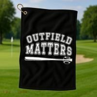 Playing Baseball Outfield Matters Baseball Outfields Funny Golf Towel thumb 1