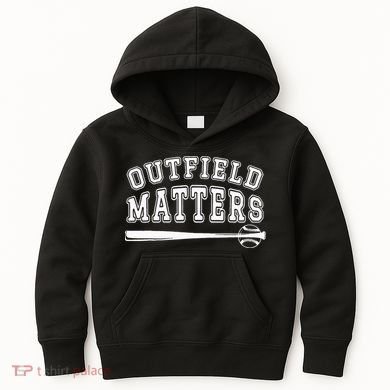 Playing Baseball Outfield Matters Baseball Outfields Funny Kids Hoodie