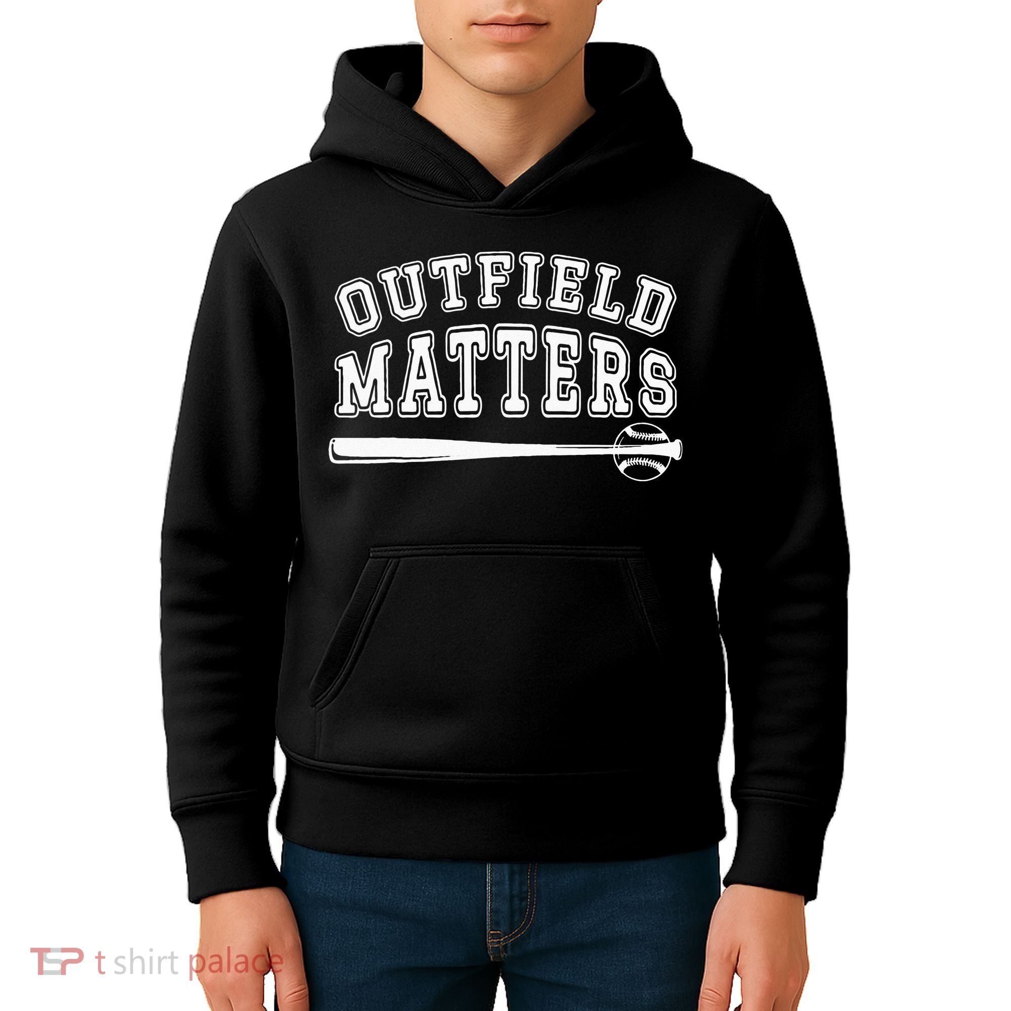Playing Baseball Outfield Matters Baseball Outfields Funny Kids Hoodie