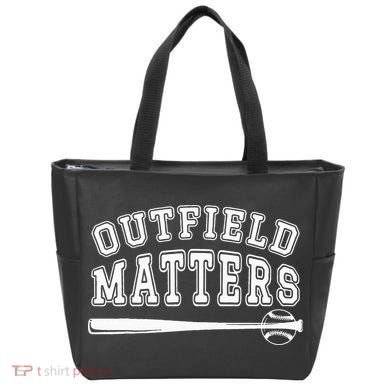 Playing Baseball Outfield Matters Baseball Outfields Funny Tote Bag