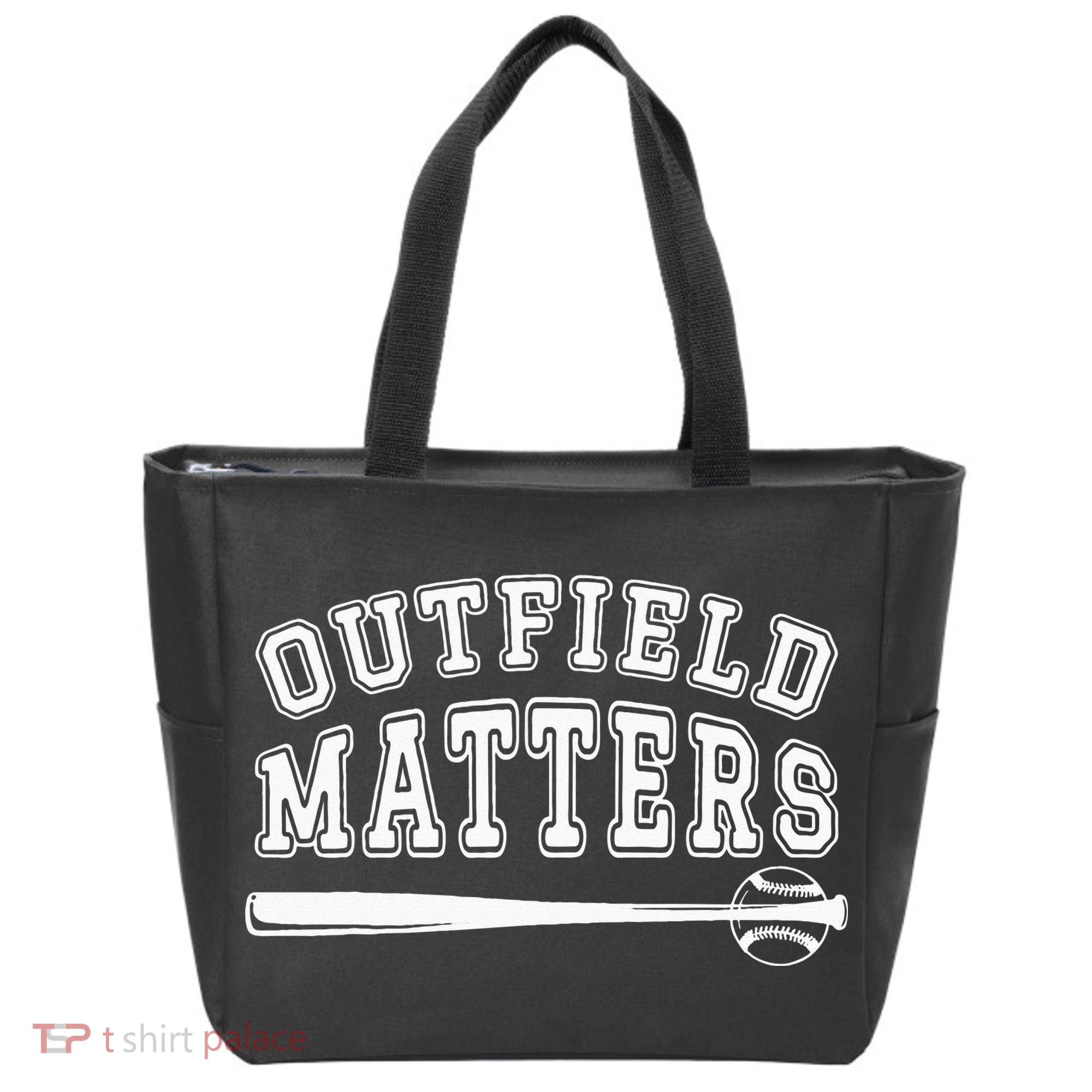 Playing Baseball Outfield Matters Baseball Outfields Funny Tote Bag