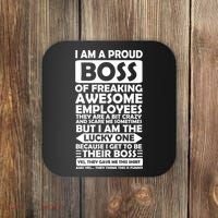 Proud Boss Of Freaking Awesome Employees Funny Gift Coaster thumb 0