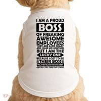 Proud Boss Of Freaking Awesome Employees Funny Gift Doggie Tank thumb 0