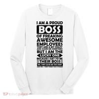 Proud Boss Of Freaking Awesome Employees Funny Gift Long Sleeve Shirt thumb 0