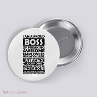 Proud Boss Of Freaking Awesome Employees Funny Gift Button thumb 0