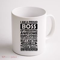 Proud Boss Of Freaking Awesome Employees Funny Gift Coffee Mug thumb 1