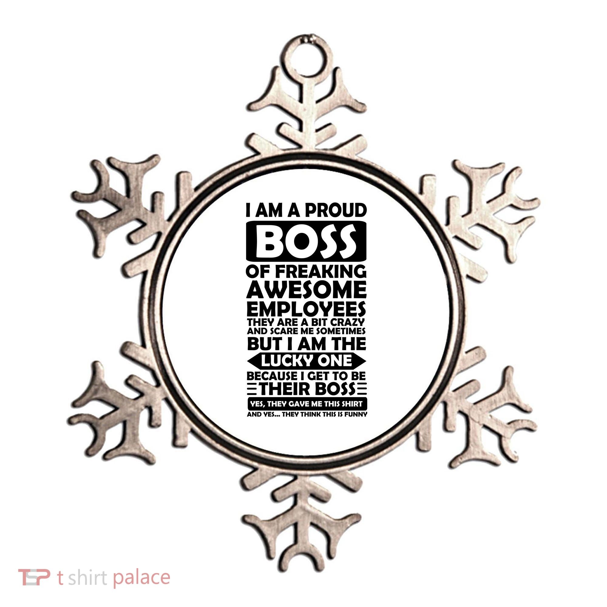 Proud Boss Of Freaking Awesome Employees Funny Gift Ornament