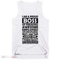 Proud Boss Of Freaking Awesome Employees Funny Gift Tank Top thumb 0