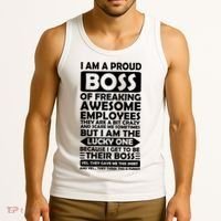 Proud Boss Of Freaking Awesome Employees Funny Gift Tank Top thumb 3