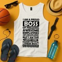 Proud Boss Of Freaking Awesome Employees Funny Gift Tank Top thumb 4