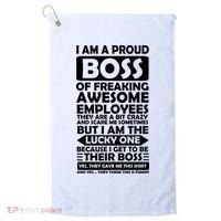 Proud Boss Of Freaking Awesome Employees Funny Gift Golf Towel thumb 0