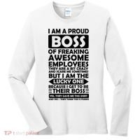 Proud Boss Of Freaking Awesome Employees Funny Gift Women's Long Sleeve Shirt thumb 0