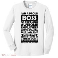 Proud Boss Of Freaking Awesome Employees Funny Gift Kids Long Sleeve Shirt thumb 0
