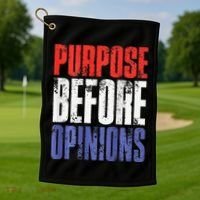 Purpose Before Opinions Austin Theory Live Golf Towel thumb 1