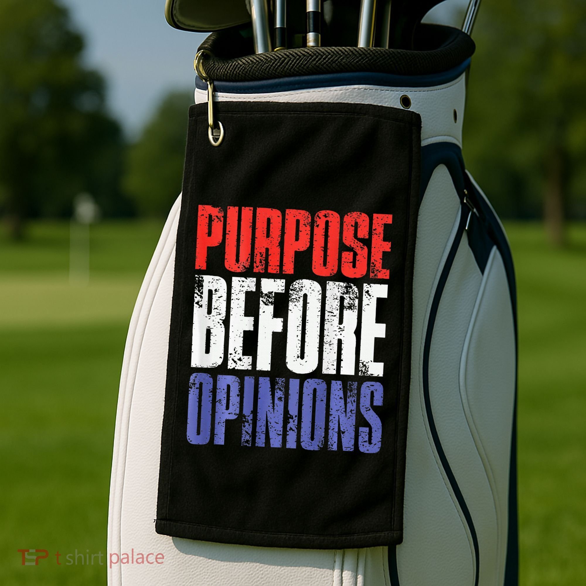 Purpose Before Opinions Austin Theory Live Golf Towel
