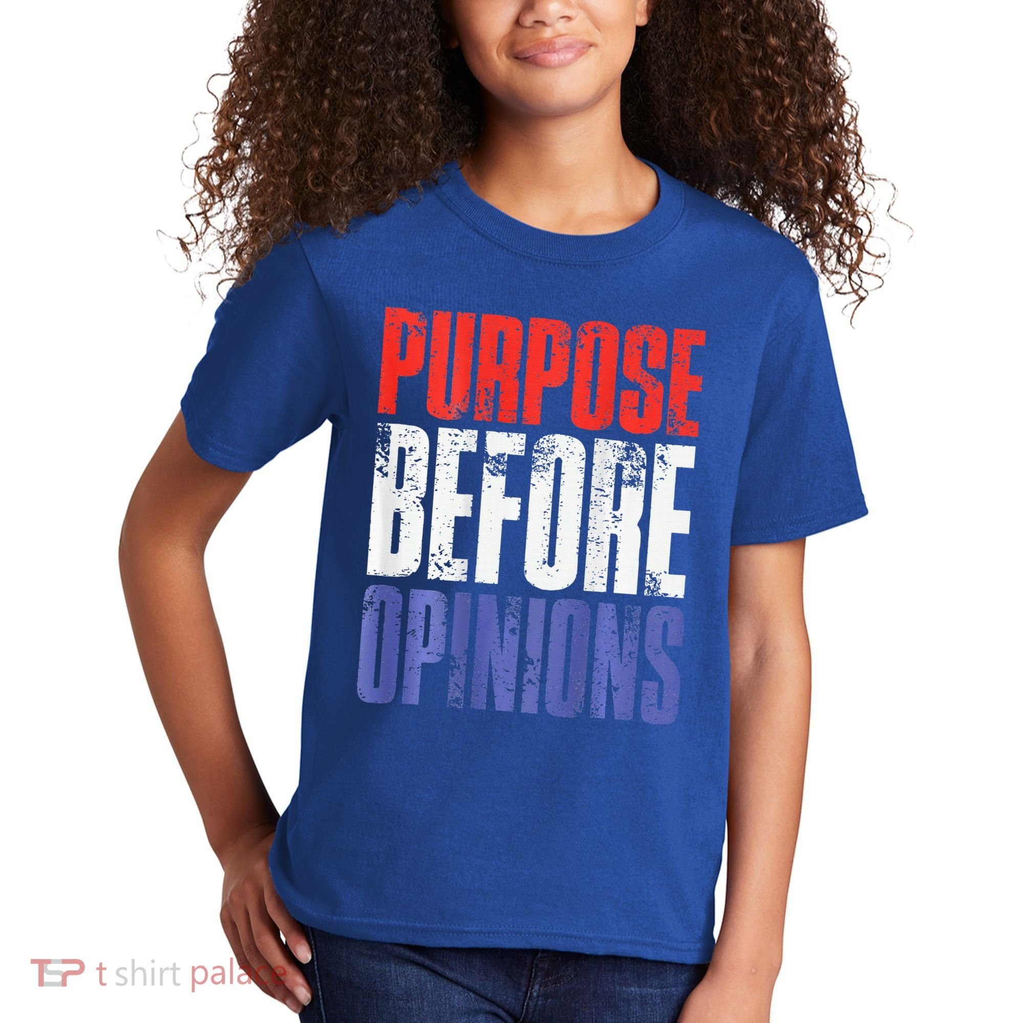 Purpose Before Opinions Austin Theory Live Kids T-Shirt