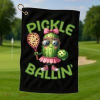 Pickle Ballin Pickleball Dink This Golf Towel thumb 1