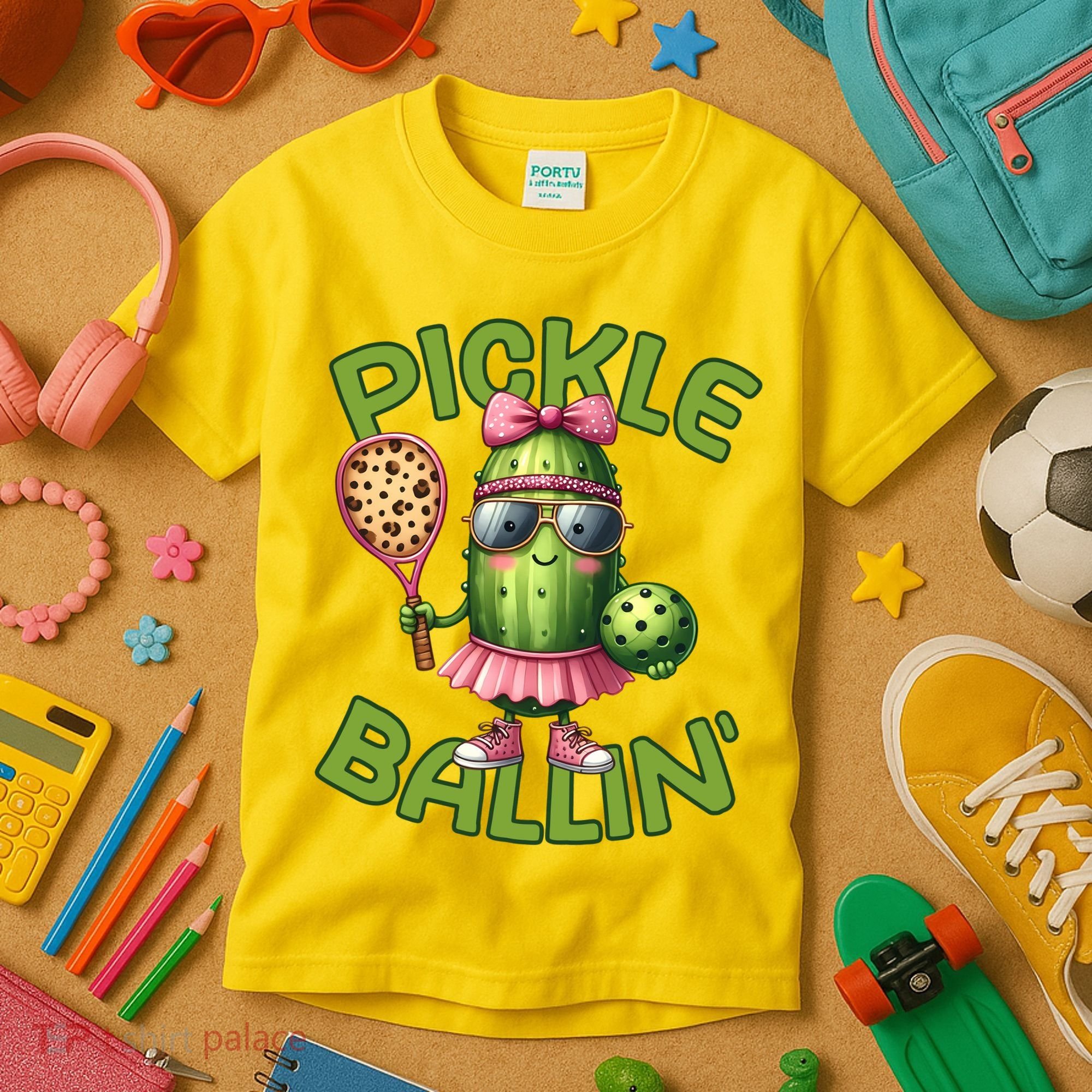Pickle Ballin Pickleball Dink This Kids T-Shirt