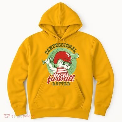 Professional Baseball Player Cat Cute Hoodie