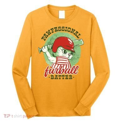 Professional Baseball Player Cat Cute Long Sleeve Shirt