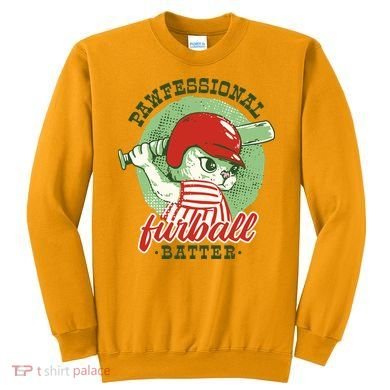 Professional Baseball Player Cat Cute Sweatshirt