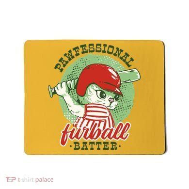 Professional Baseball Player Cat Cute Mousepad