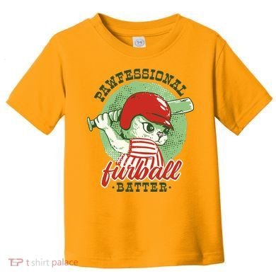Professional Baseball Player Cat Cute Toddler T-Shirt