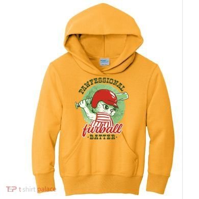 Professional Baseball Player Cat Cute Kids Hoodie