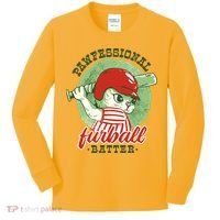 Professional Baseball Player Cat Cute Kids Long Sleeve Shirt thumb 0