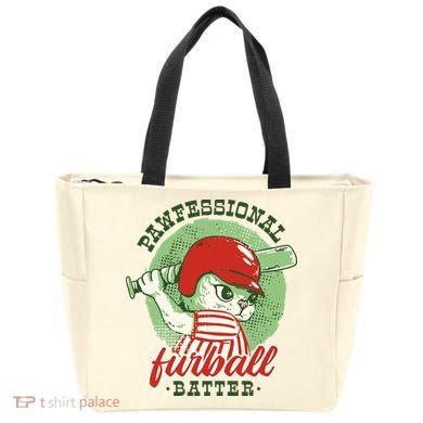 Professional Baseball Player Cat Cute Tote Bag