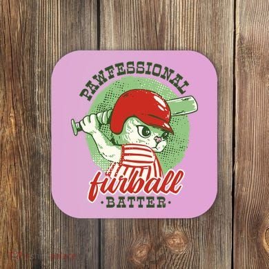 Professional Baseball Player Cat Cute Coaster