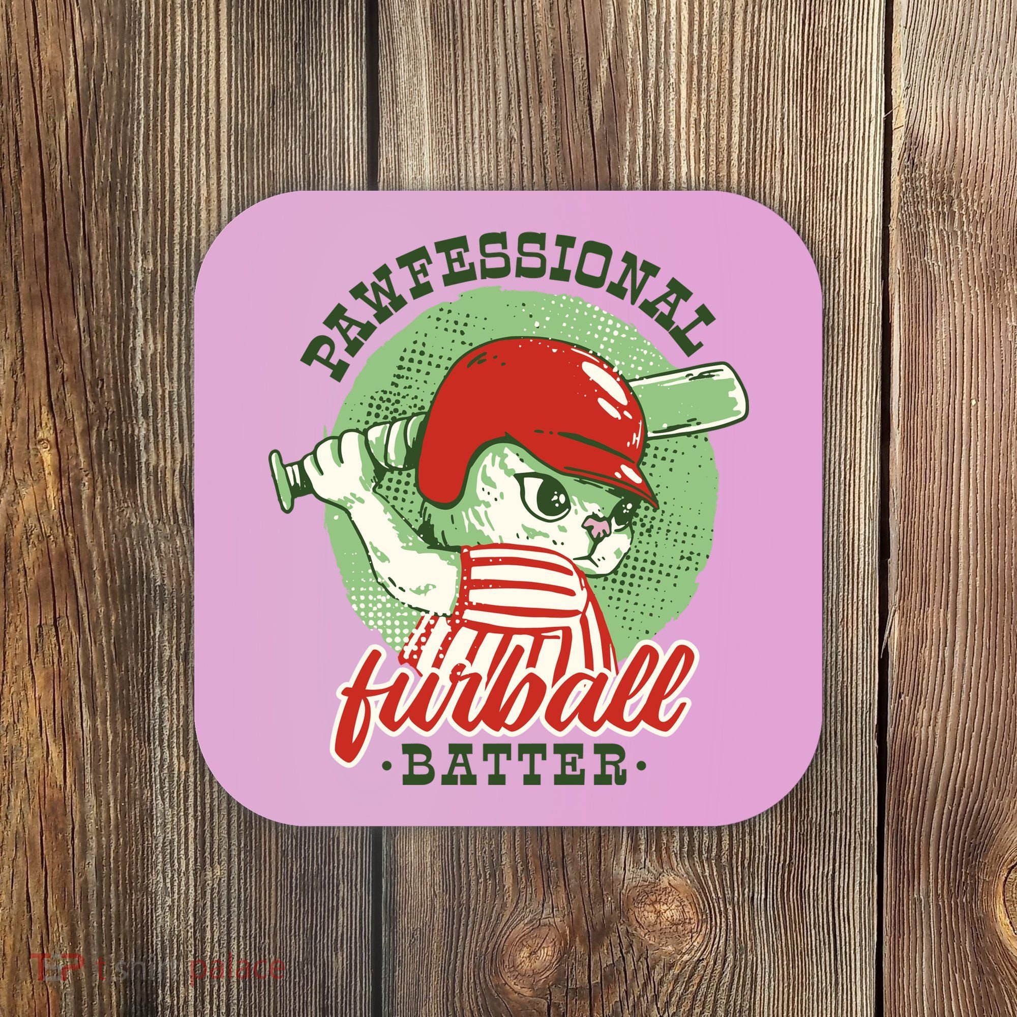 Professional Baseball Player Cat Cute Coaster