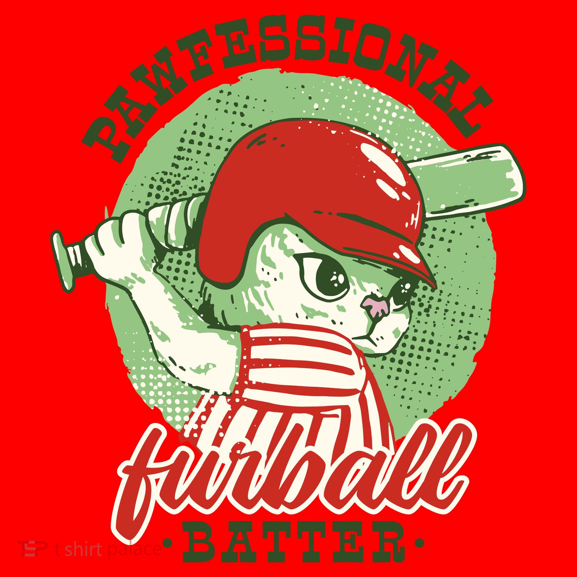 Professional Baseball Player Cat Cute Santa Hat